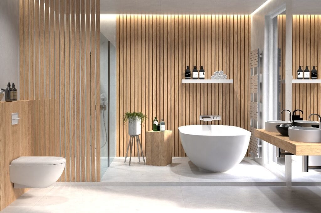 Bad, Badezimmer, modern, freistehende Badewanne